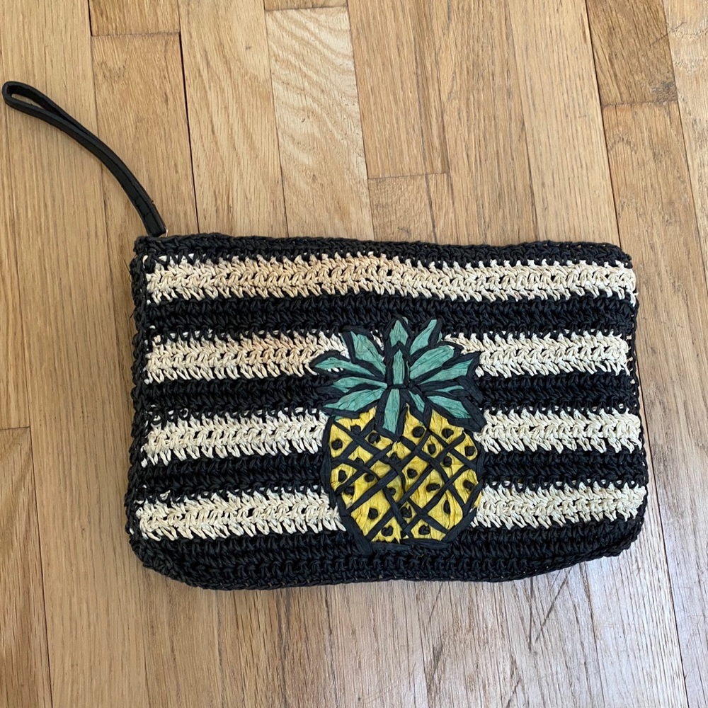 Topshop woven pineapple clutch bag wristlet